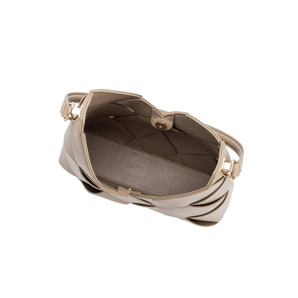 Phaedra Taupe Recycled Vegan Leather Shoulder Bag
