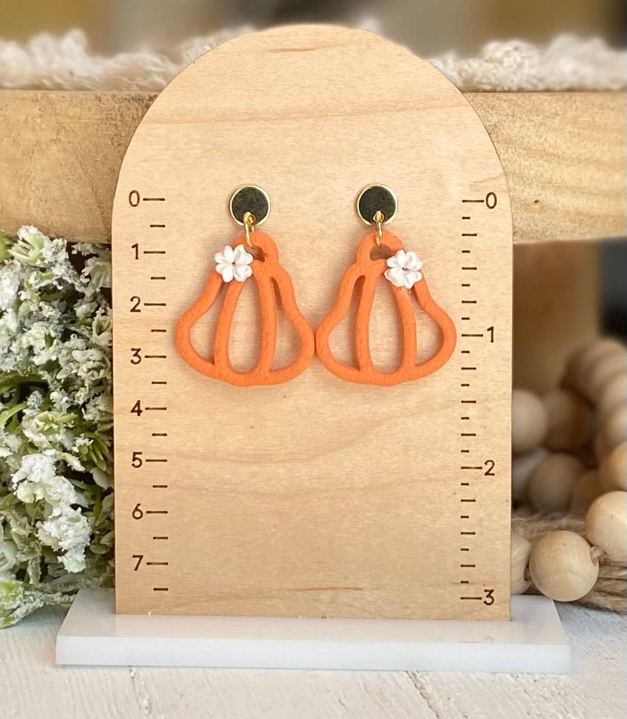 Cutout Pumpkin Fall Earrings 