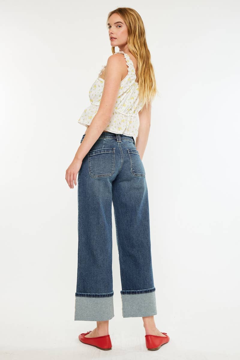 Mid Rise Wide Leg