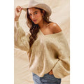 Holiday Sequins Christmas V Neck Sweater