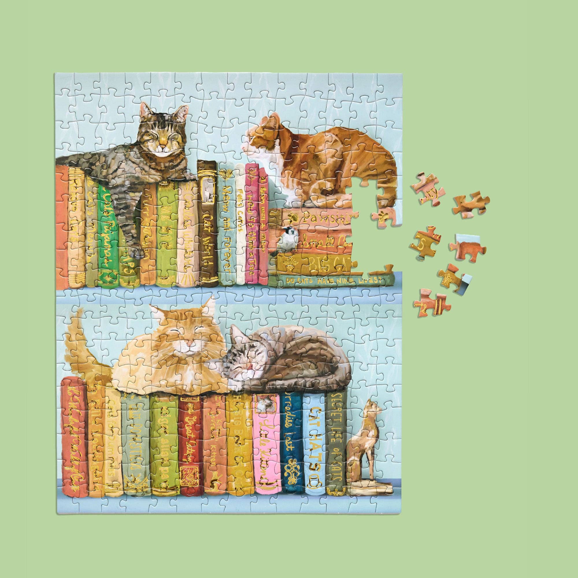Cats On Books 250 Piece Puzzle Set Cat Lover Gift