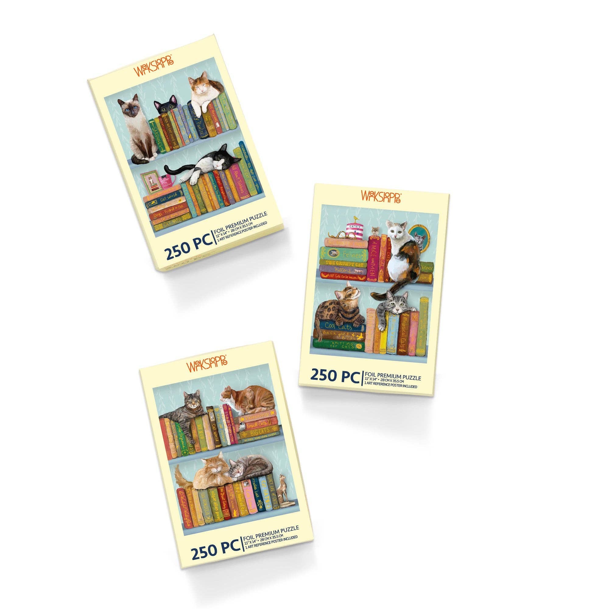 Cats On Books 250 Piece Puzzle Set Cat Lover Gift