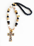 Long Beaded Cross Necklaces