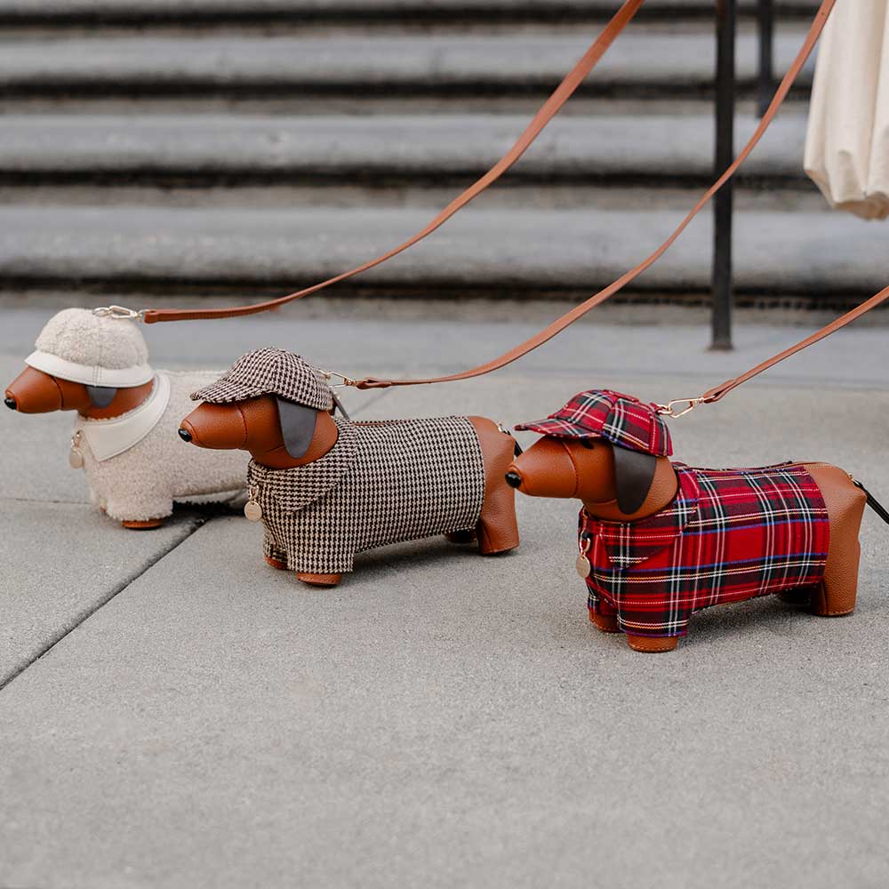 Dog Sherpa Vegan Leather Crossbody Bag