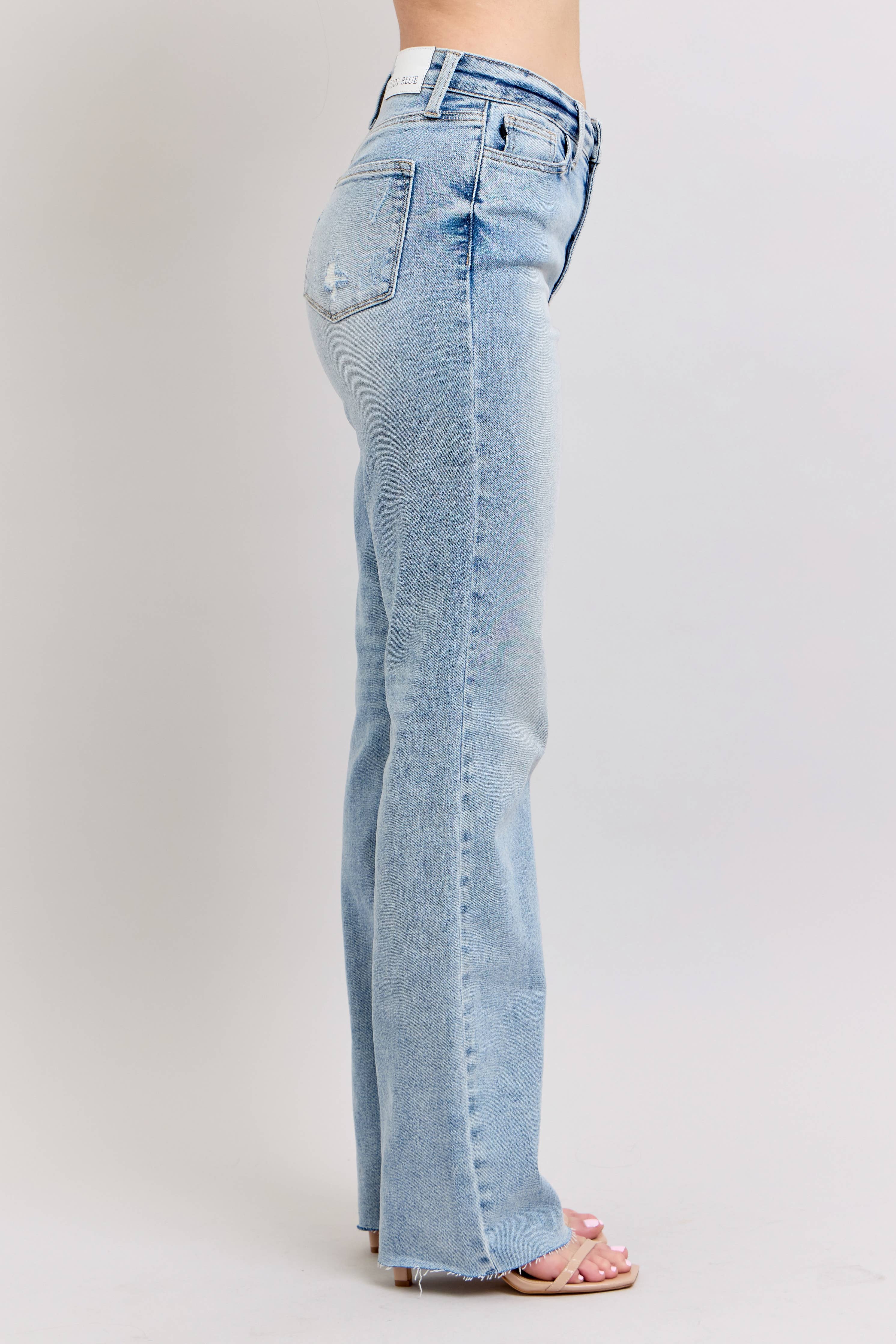 Mid Rise Light Wash Dad Jean