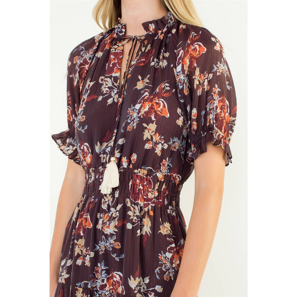 Short Sleeve Floral Maxi Dress