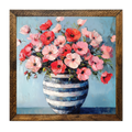 Artistic Series Timberland - Blue & Pink Flowers Striped Vase