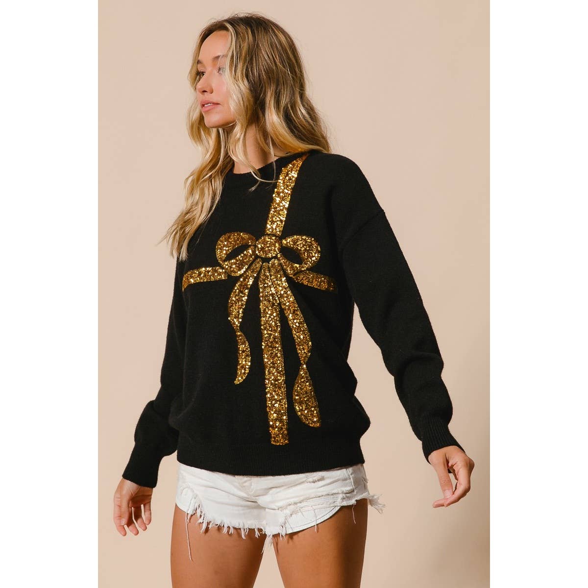 Bow Sequins Sweater