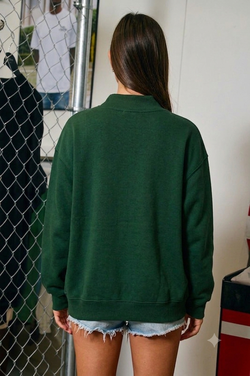 'MERRY' Polka-Dot Mock-Neck Sweatshirt