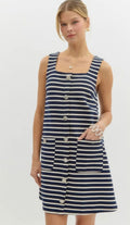 entro Navy and White Striped Dress