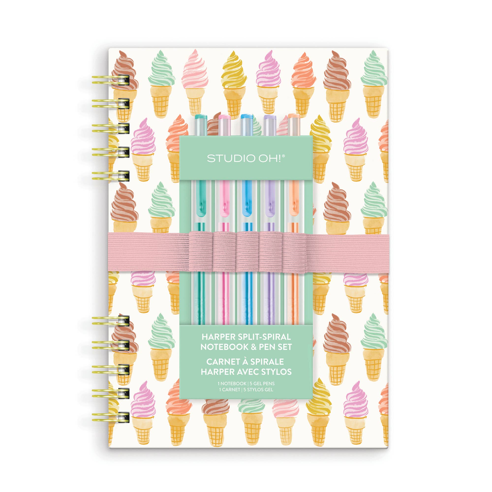 Cool & Creamy Harper Split-Spiral Notebook & Pen Set