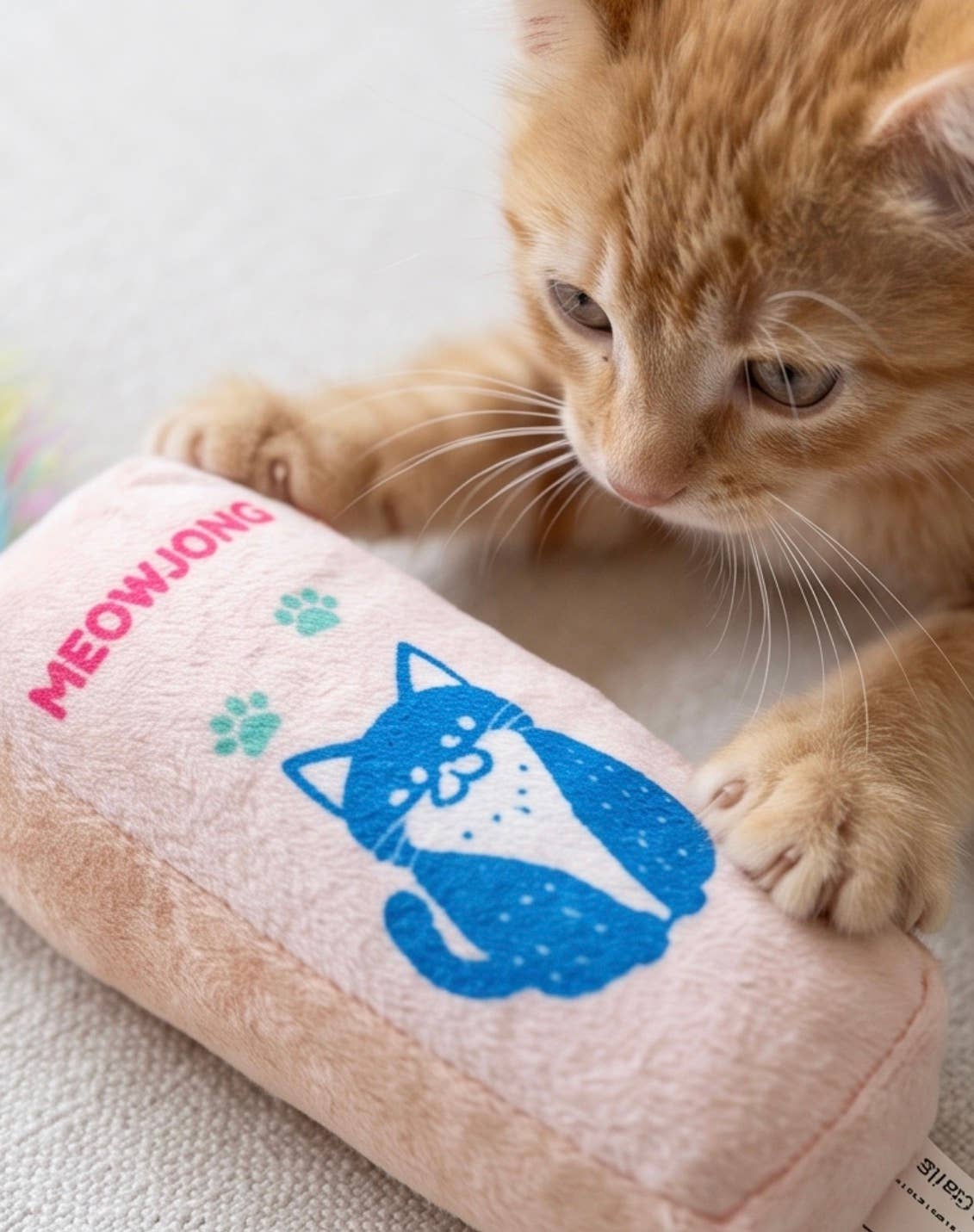 Meowjong Tiles Catnip Toys with Feathers Mahjong