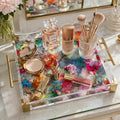 Pretty Floral Acrylic Tray Boutique Home Accent