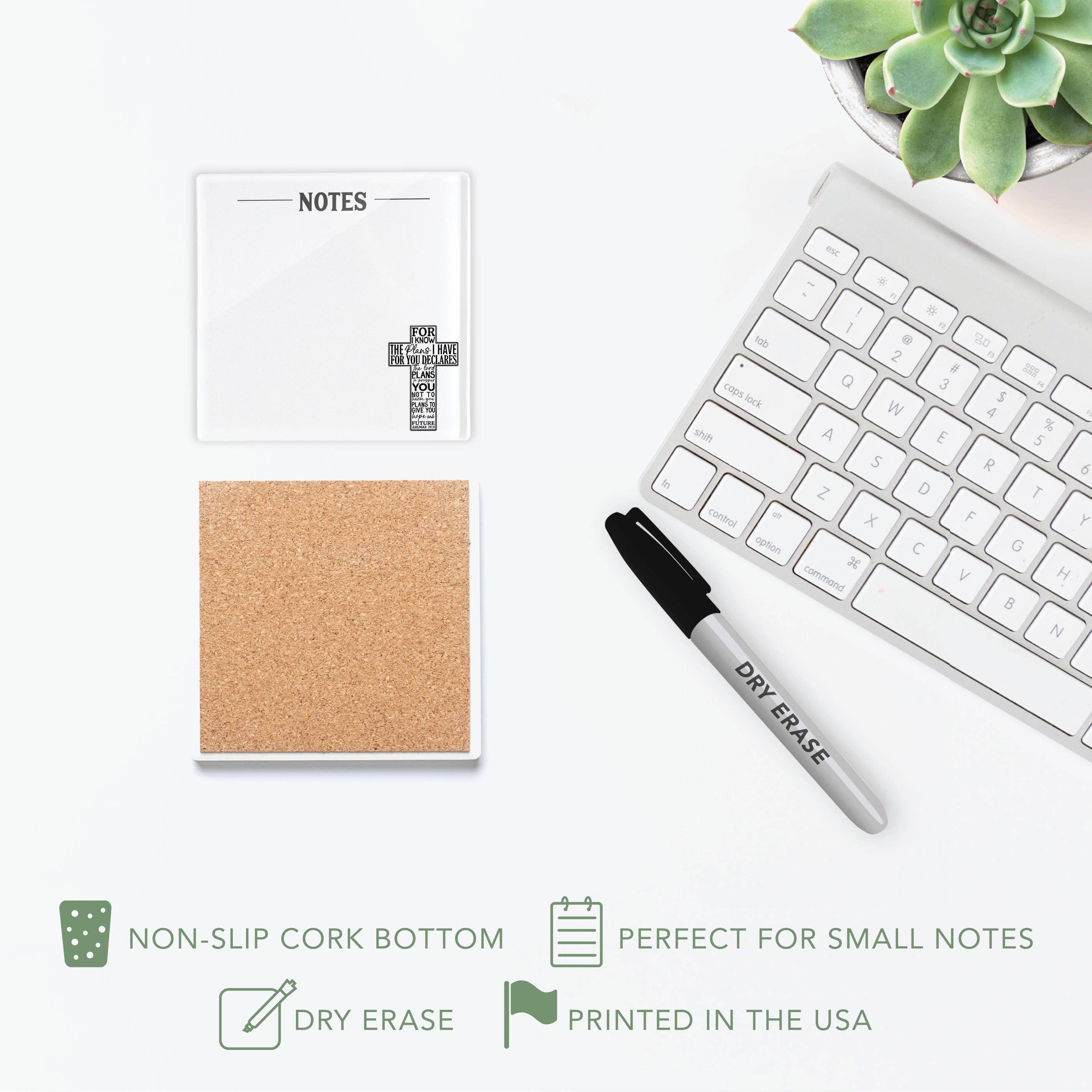 Graduation Gifts, 4x4 Dry Erase Desk Tile with Marker
