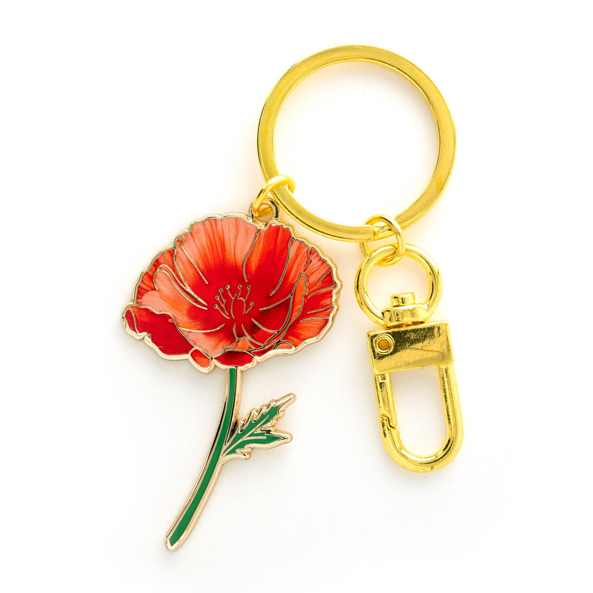 Red Poppy Keychain & Bag charm, Fall Gifts