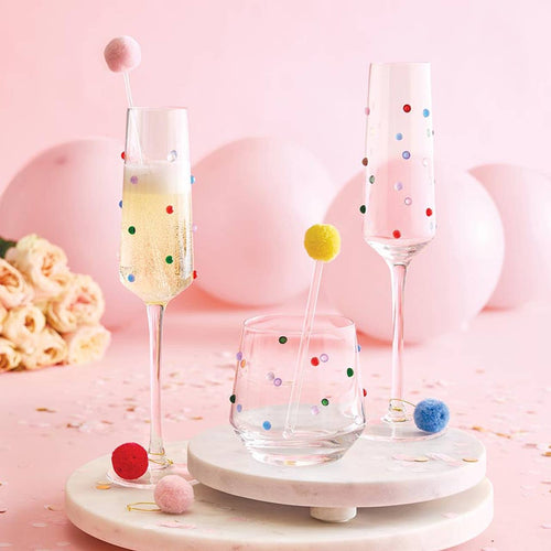 Beaded Wine Glass - Confetti