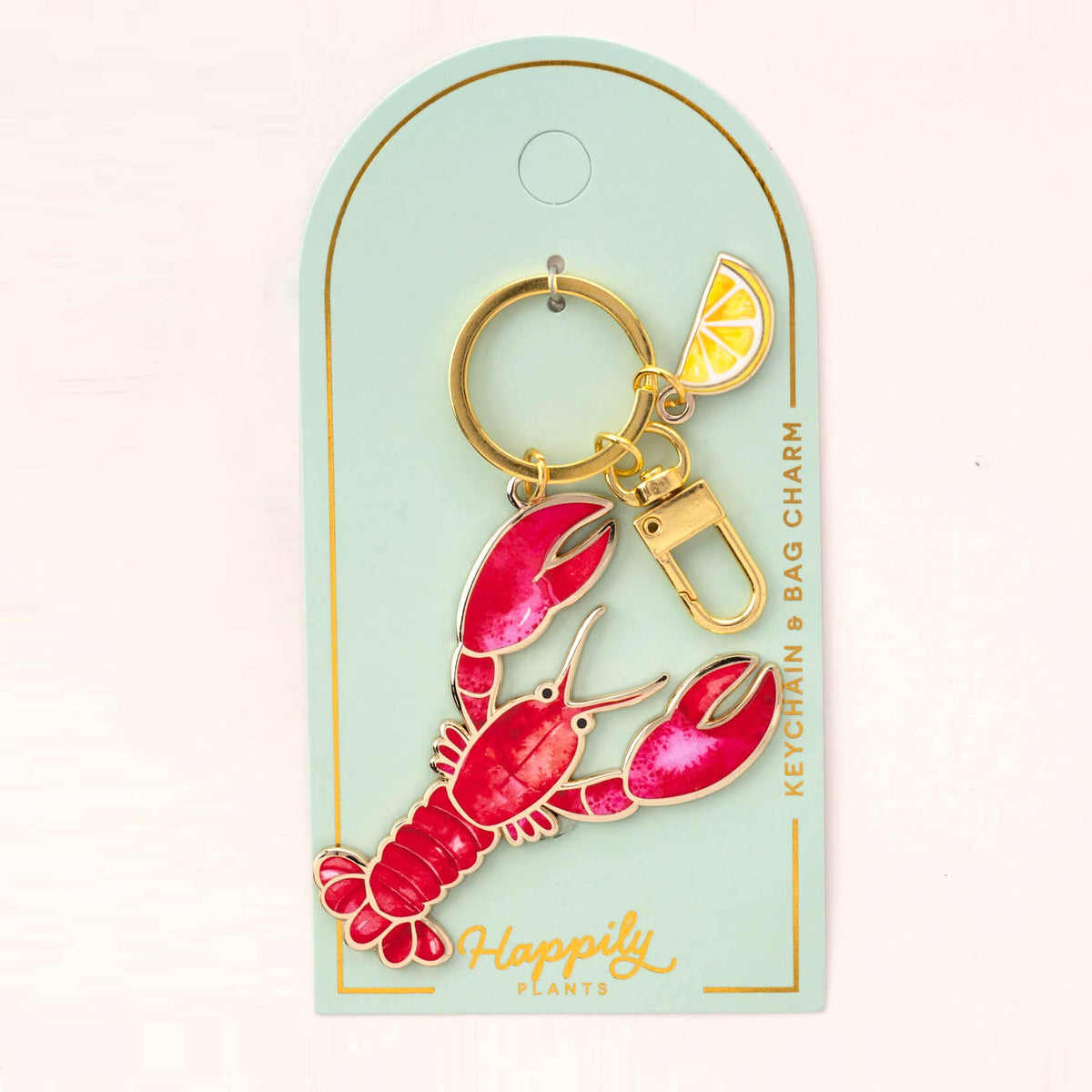 Lobster & Lemon Keychain & Bag Charm, Beach Gifts