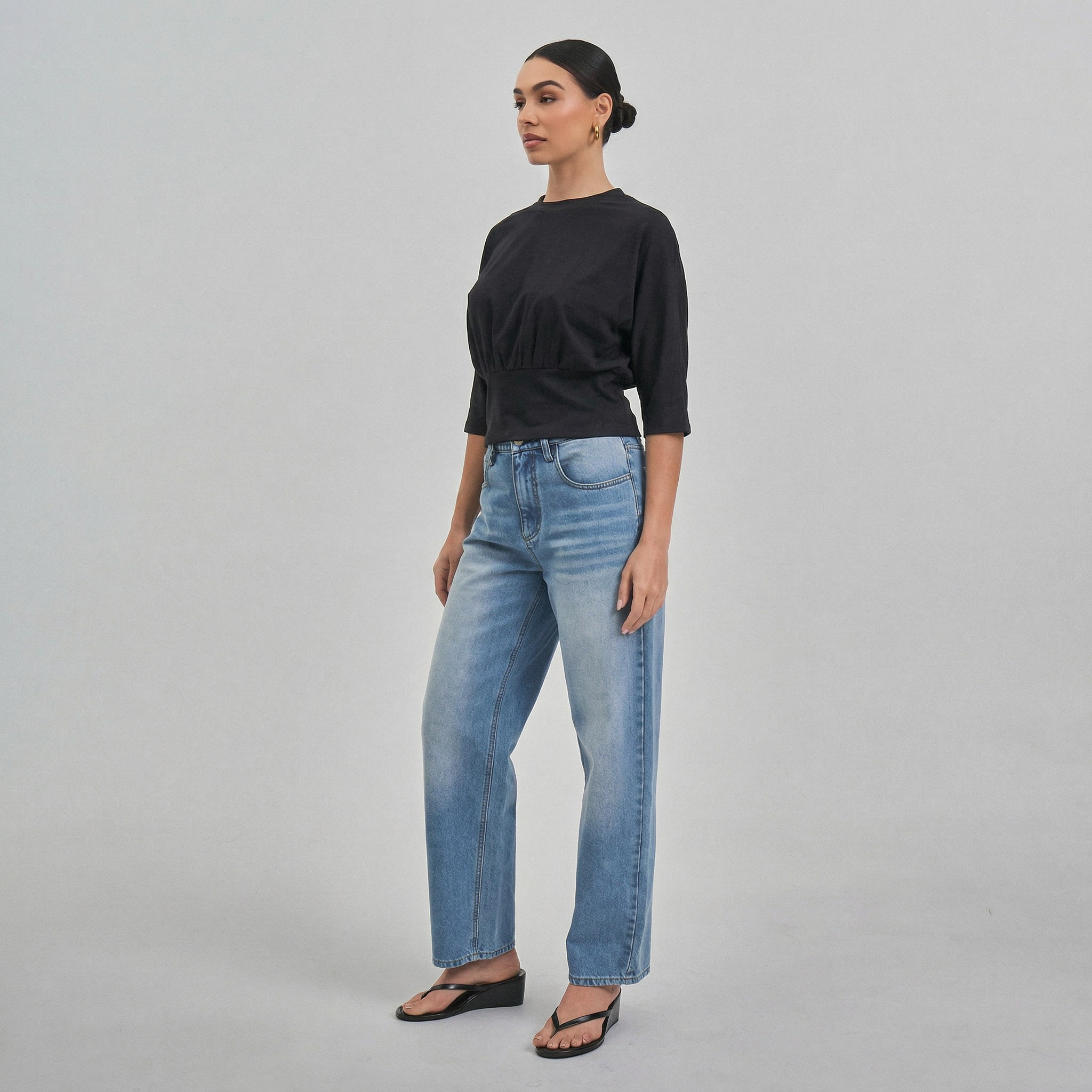 Tapered Dolman 3/4 Sleeve Top