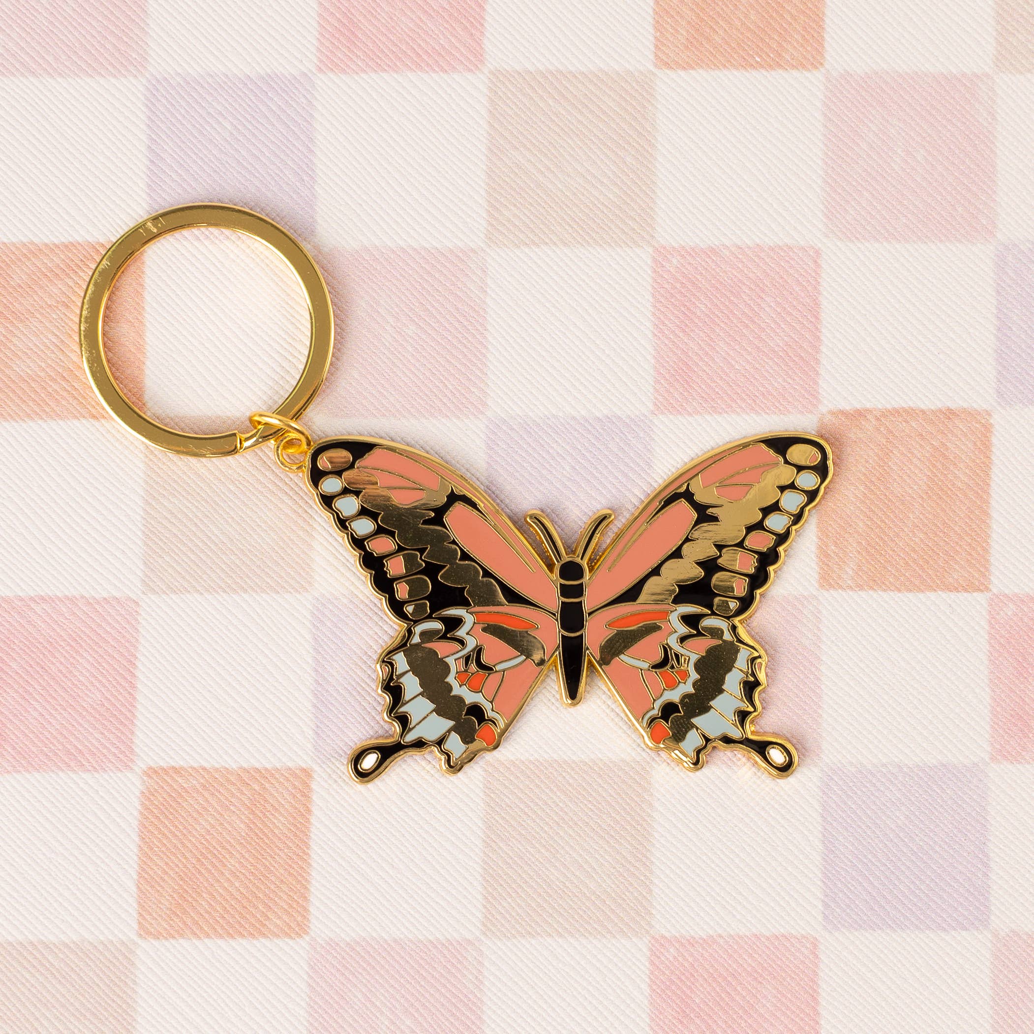 Metal Enamel Keychain - Boot, Book, and Butterfly