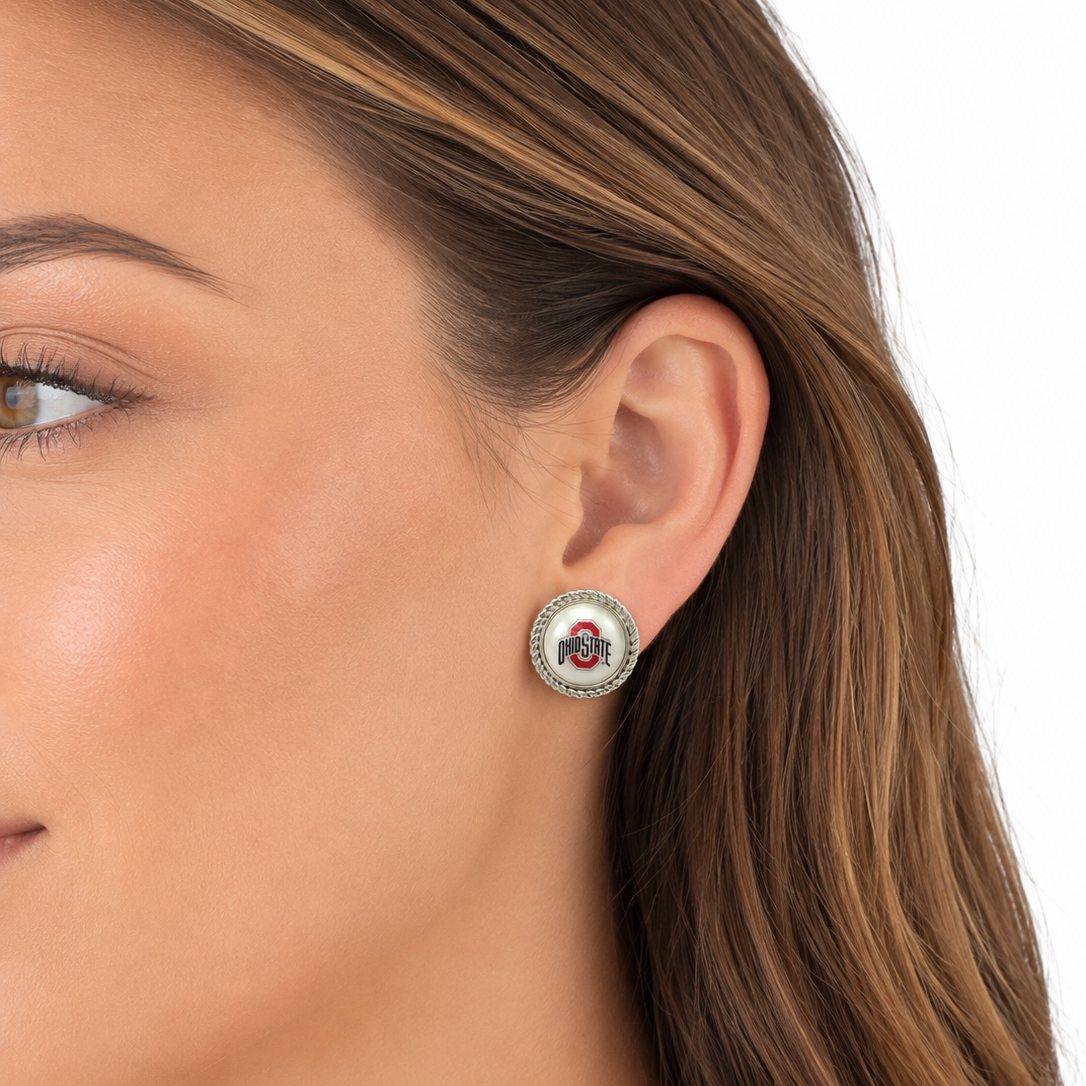 Ohio State Pearl Studs