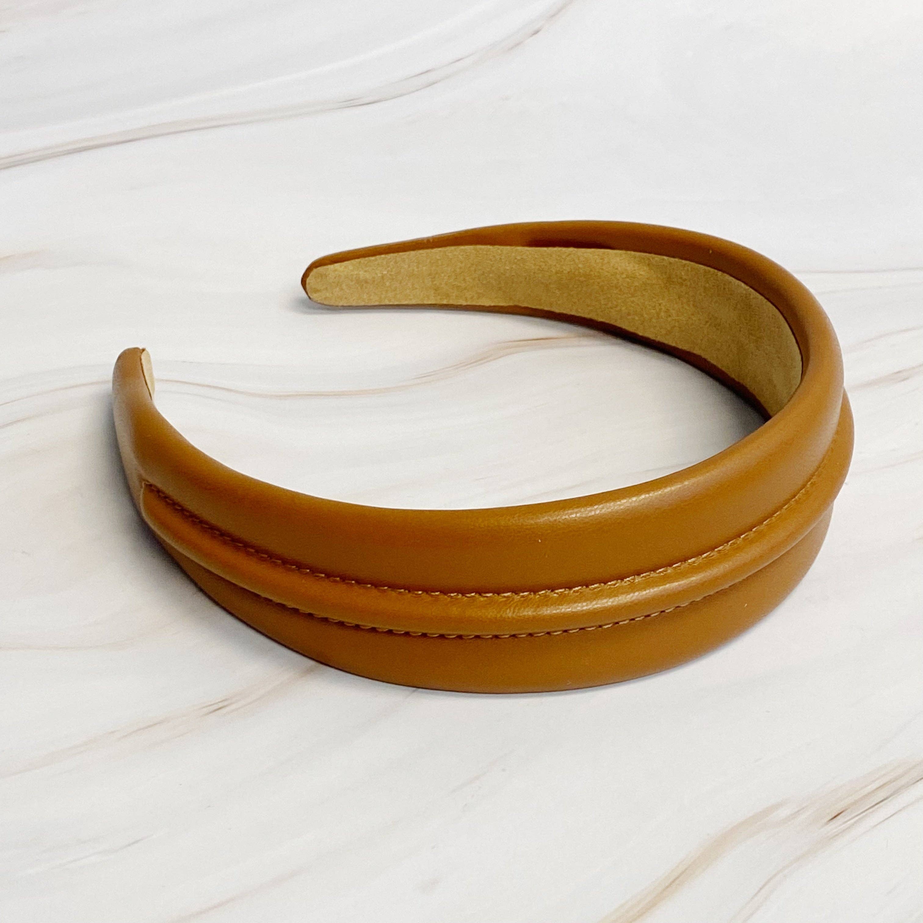 Classy Vegan Leather Headband - Black, White or Ivory