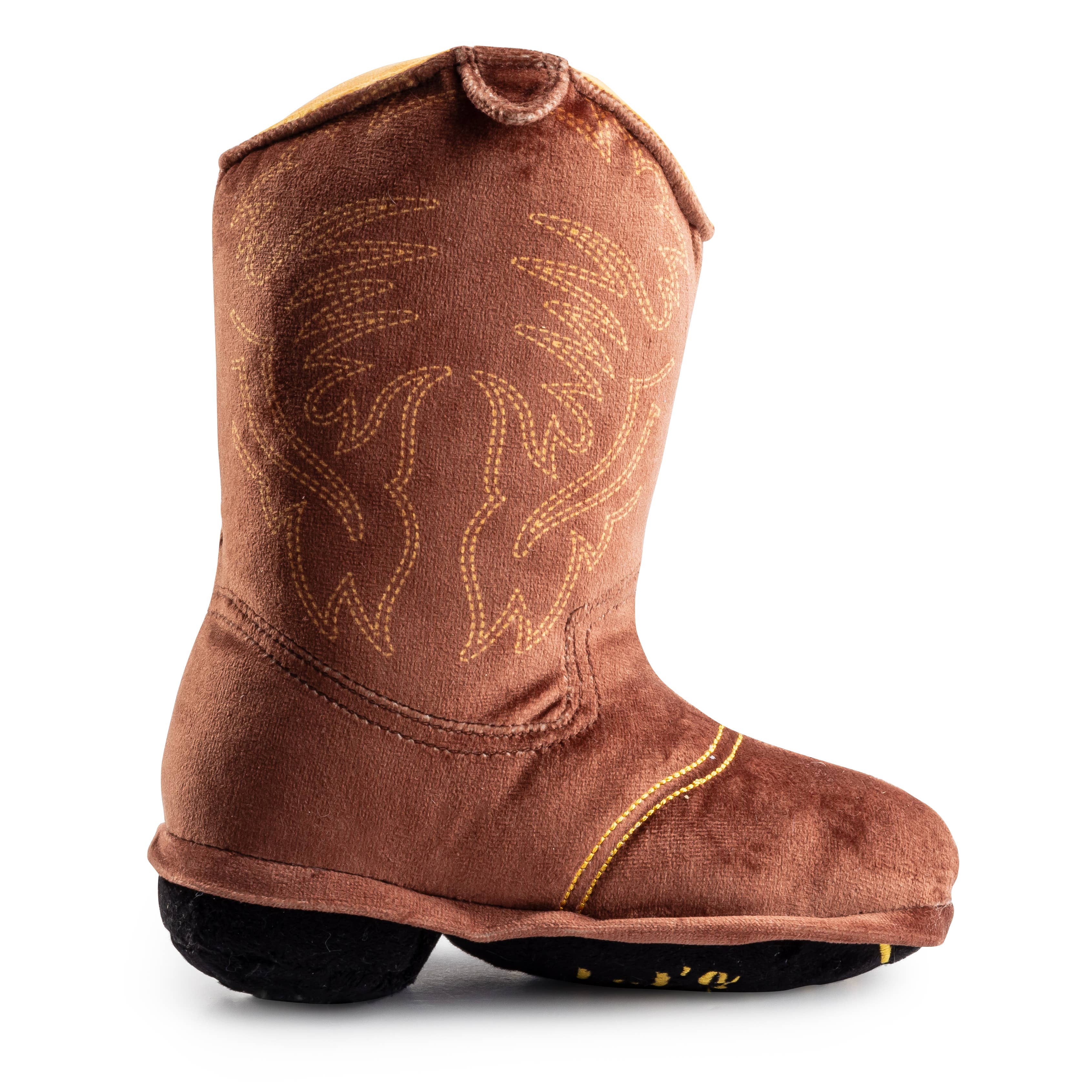 Brown Western Cowboy Boot  | Squeaker Dog Toy