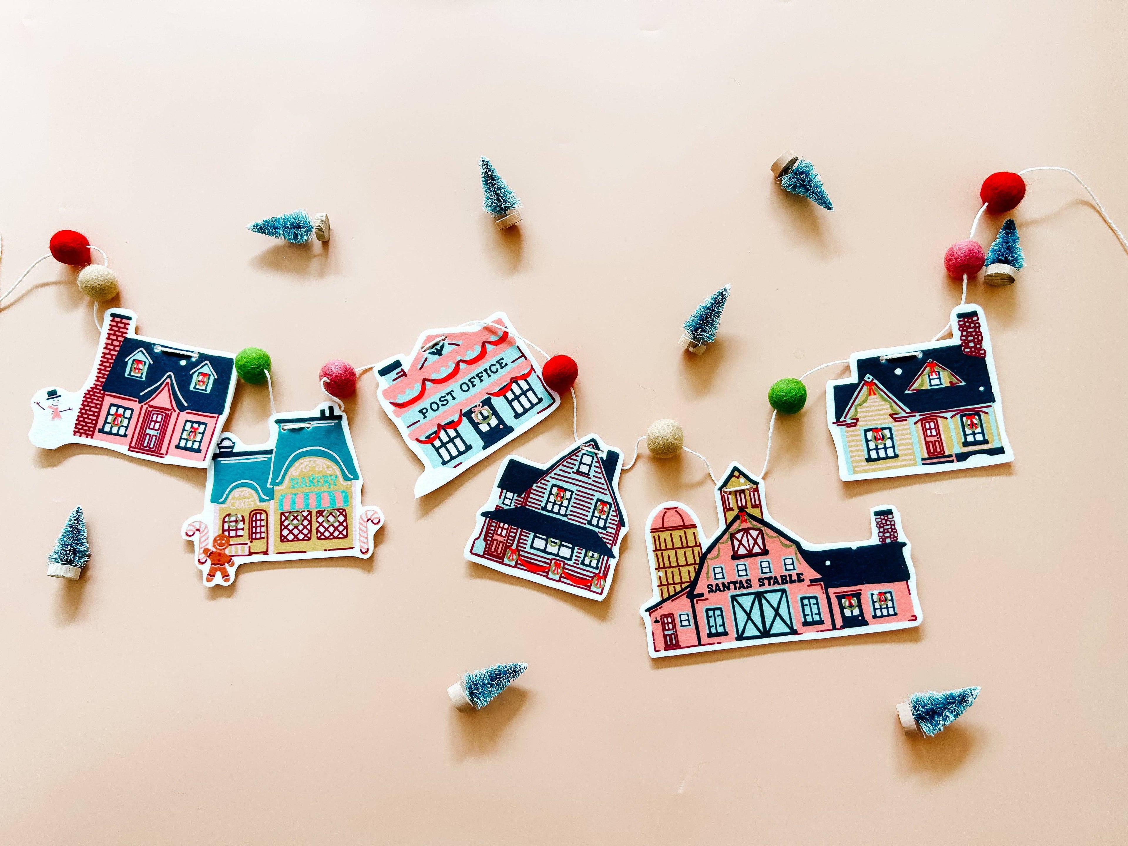 Christmas Village Felt Garland