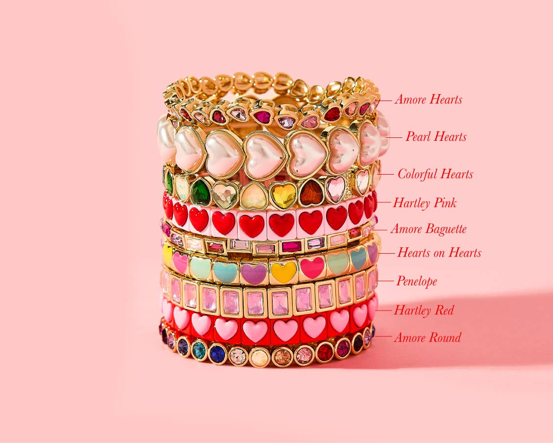 Enamel Stretch Bracelet - Assorted Styles - Love