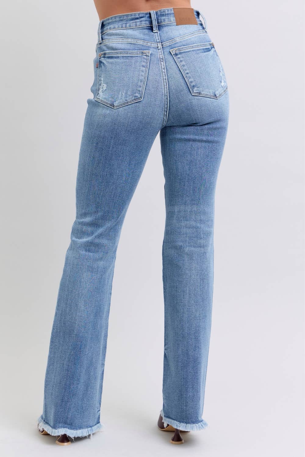 High Waisted Bootcut with Fray Hem