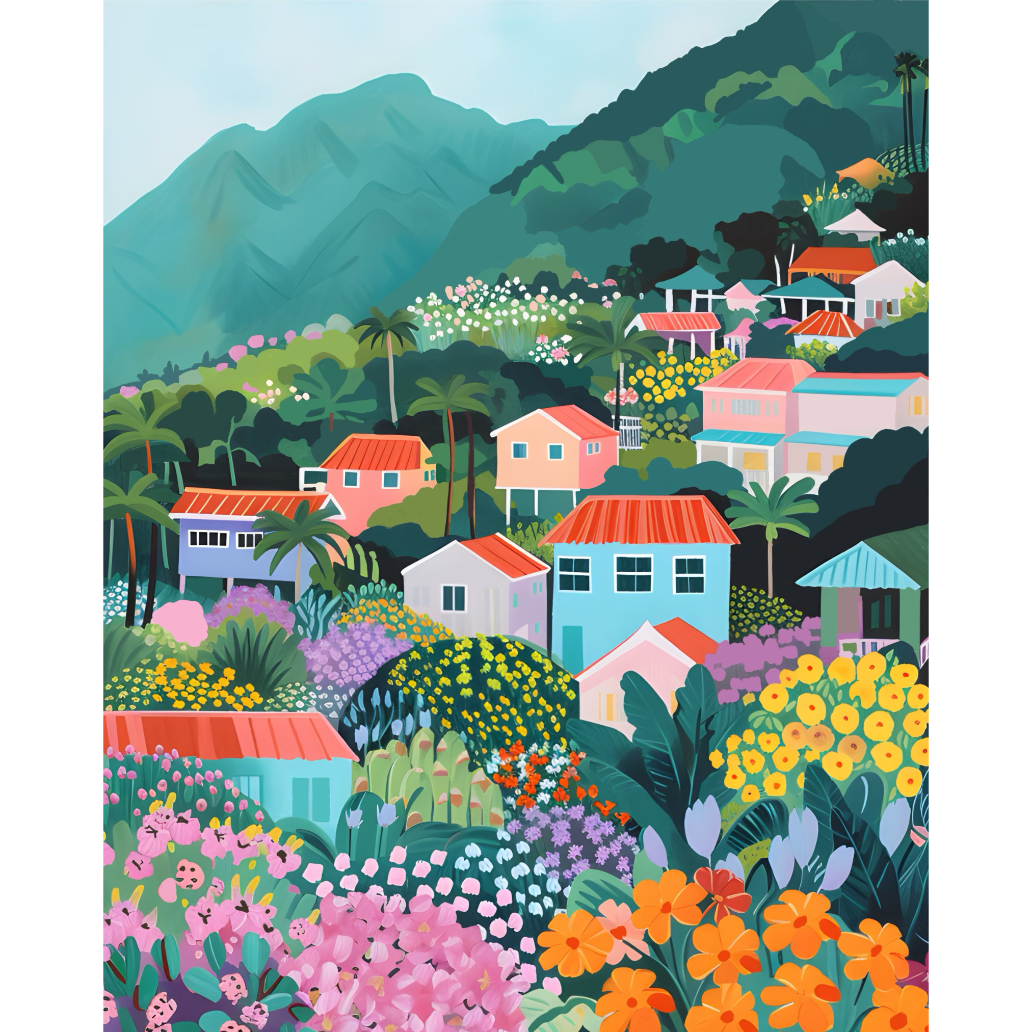 Flower Market: Honolulu Paint by Number