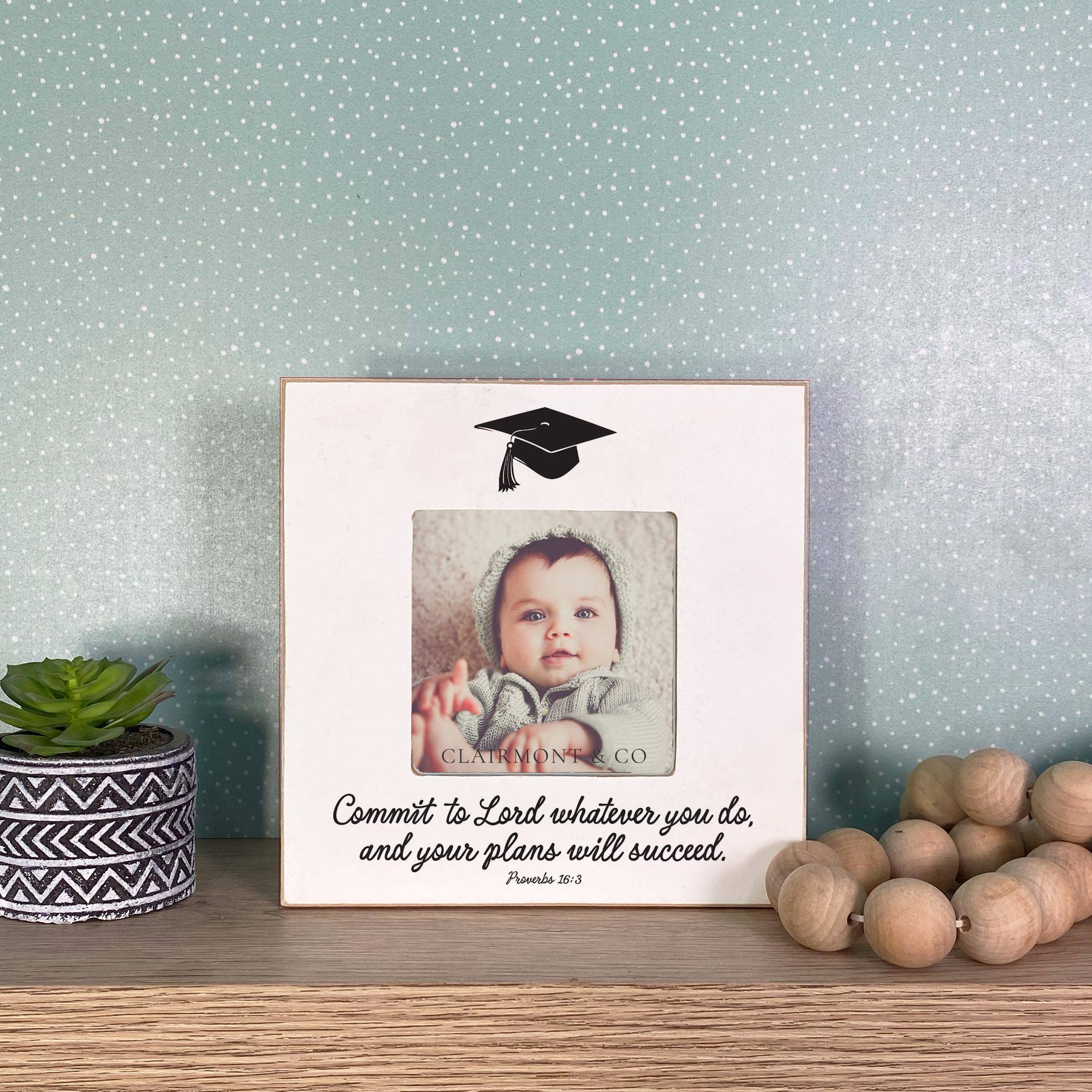 Graduation Picture Frame-Commit To The Lord Whatever You Do