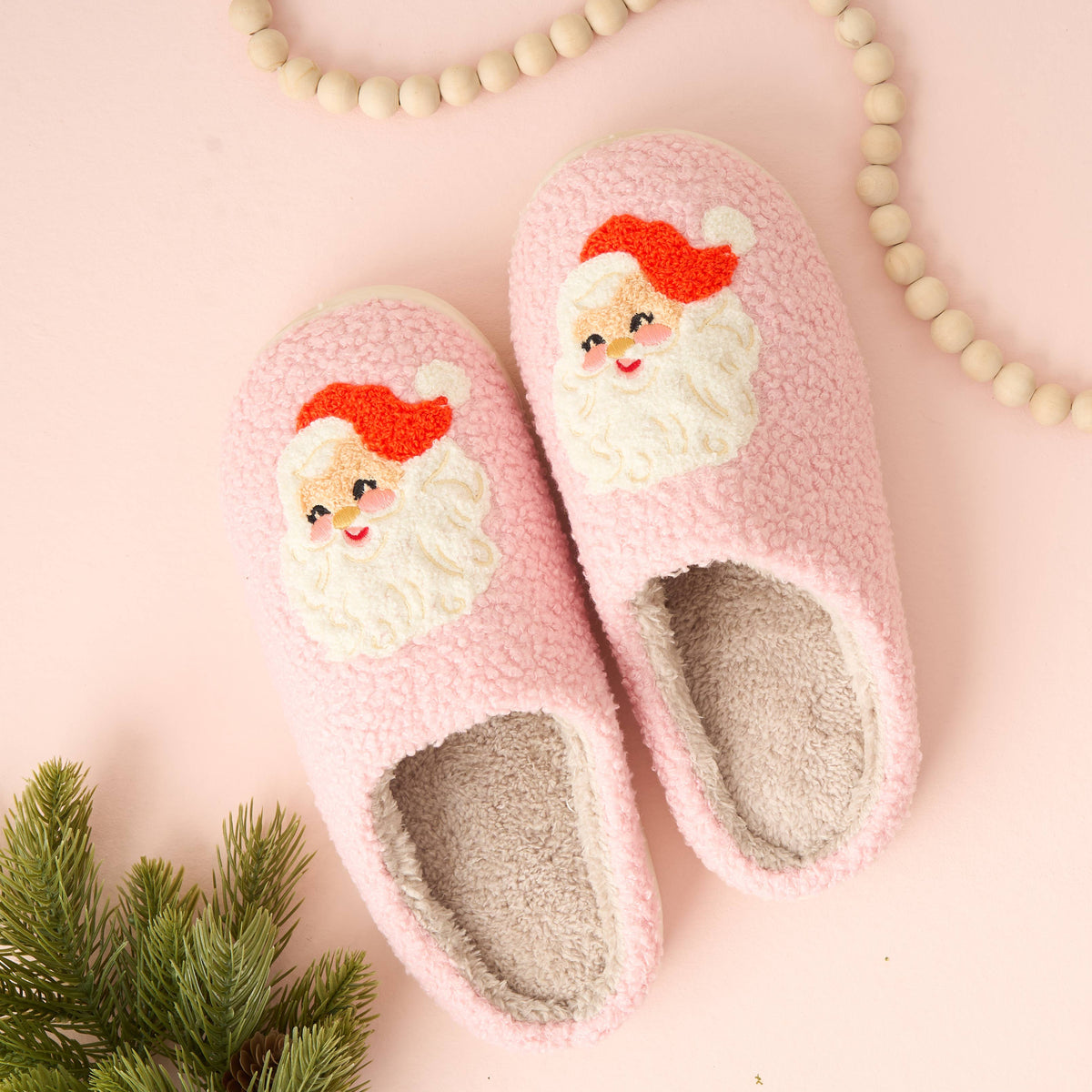 Fuzzy Slippers - Santa