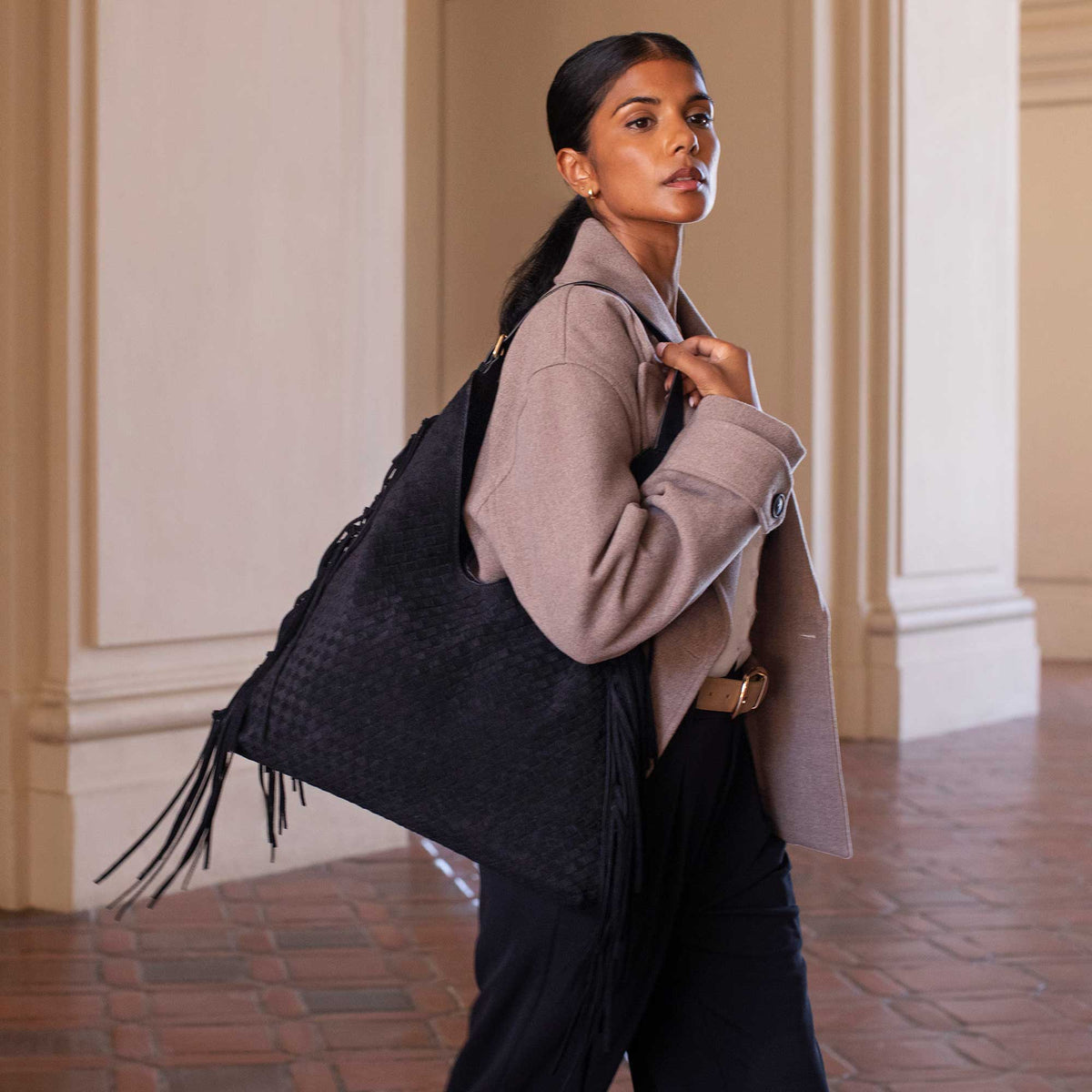 Brynlee Tan Vegan Suede Tote Bag