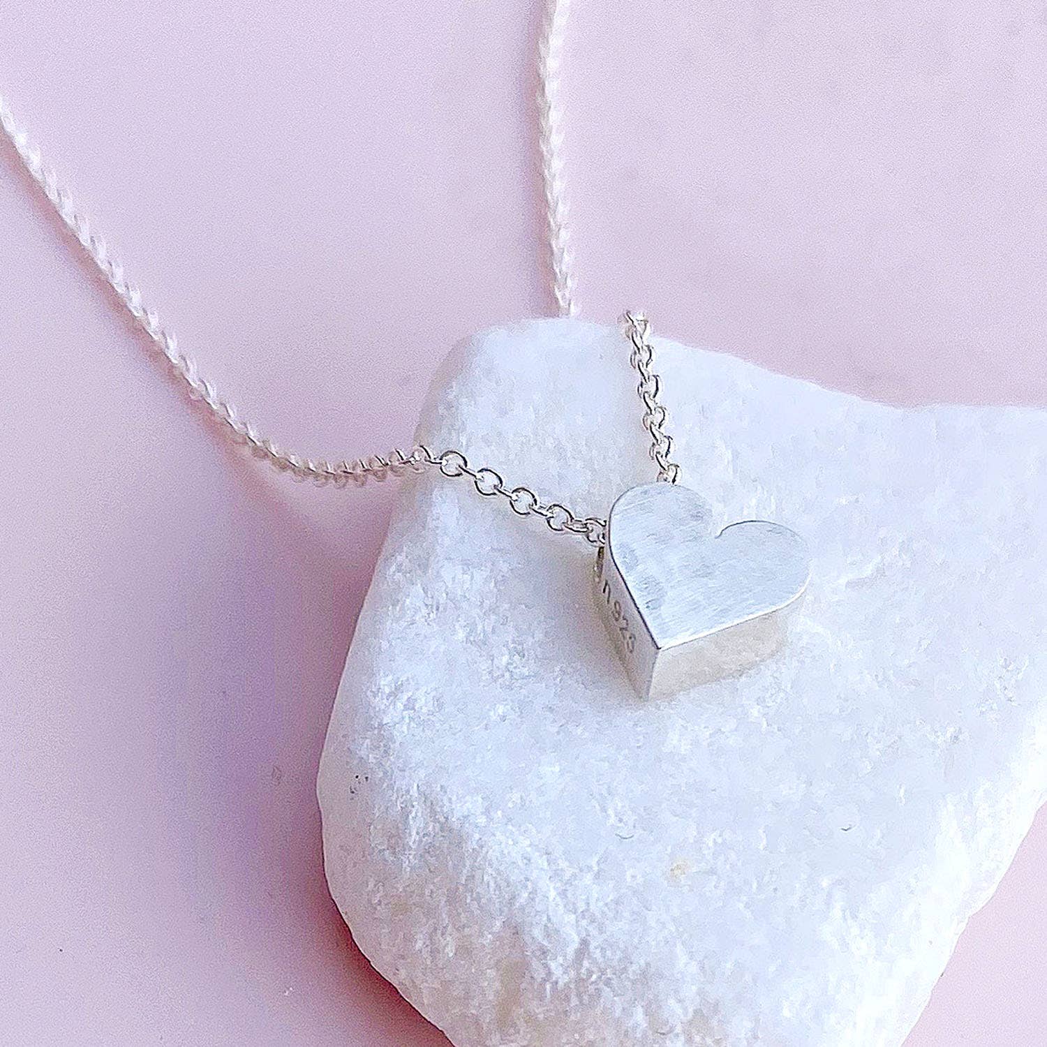 Tiny Mighty Silver Heart Necklace - all sterling silver