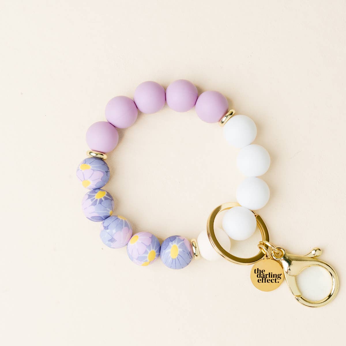 Hands–Free Keychain Wristlet–Lilac Bloom