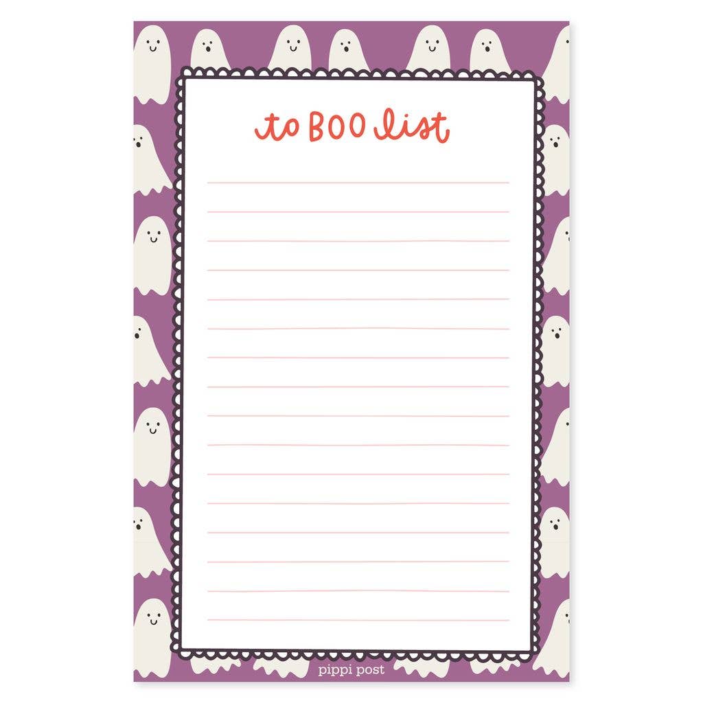 To Boo List Halloween Ghosts 4x6 Lined Notepad
