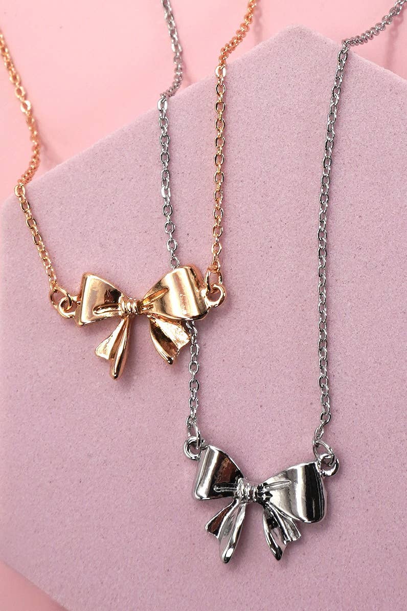 Mini Bow Ribbon Necklace