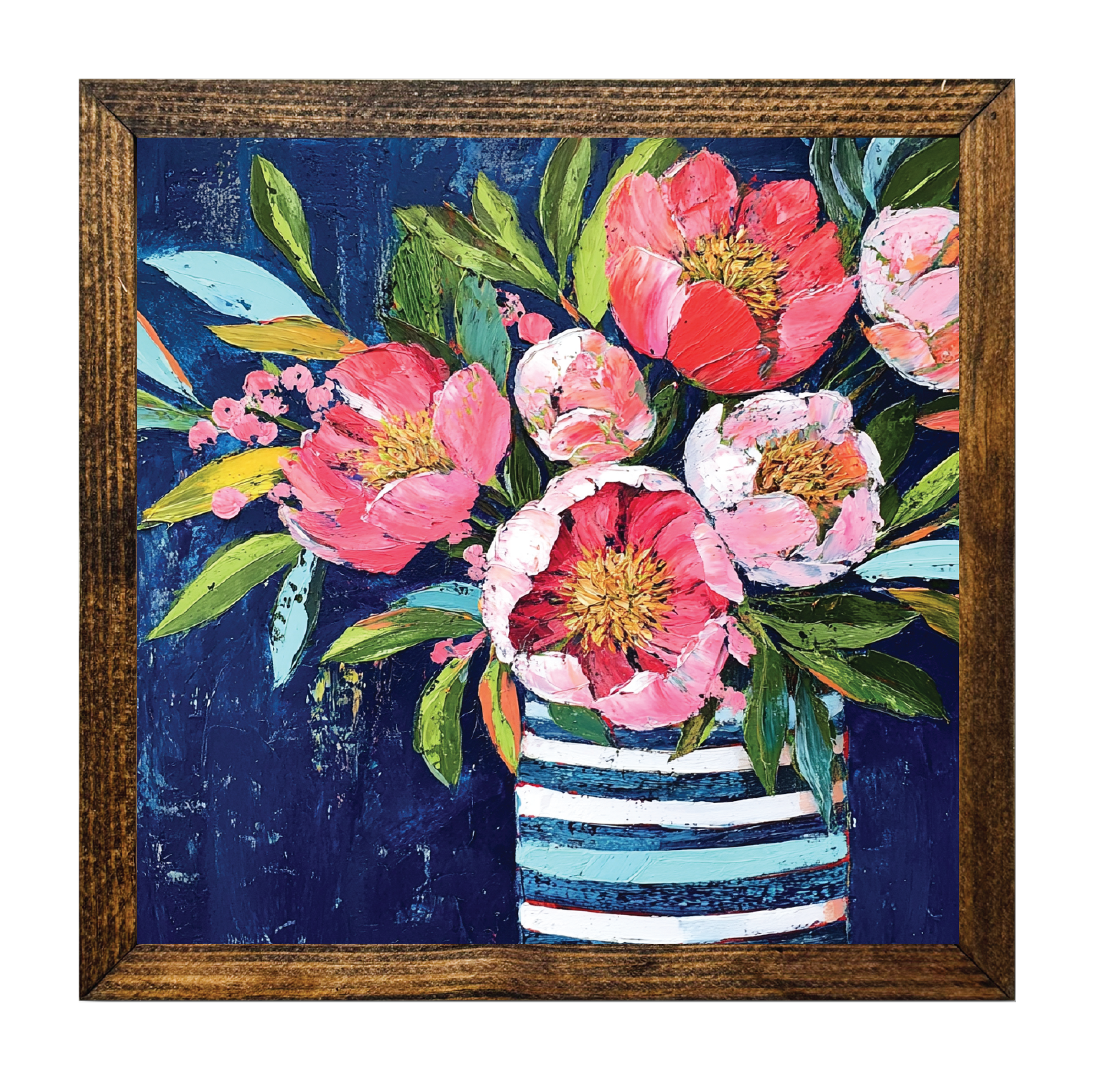 Artistic Series Timberland - Blue and Pink Striped Vase
