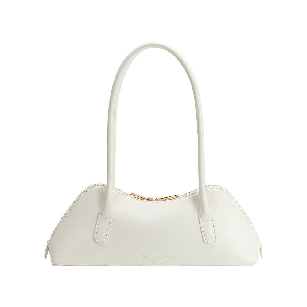 Dakota White Recycled Vegan Leather Shoulder Bag