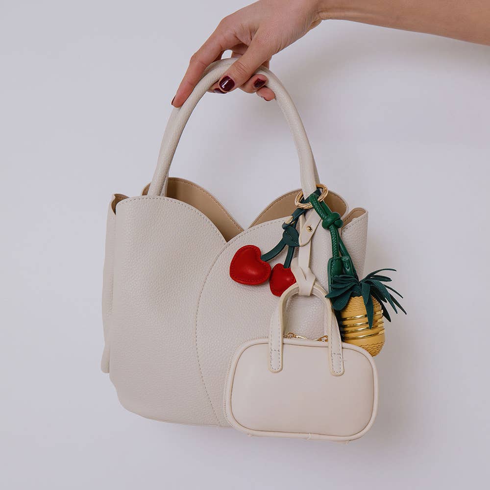 Tulip Handle Bag - Bone Recycled Vegan Leather