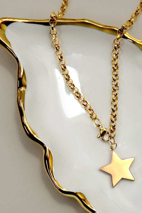 18K Stainless Steel Tarnish Free Star Necklace