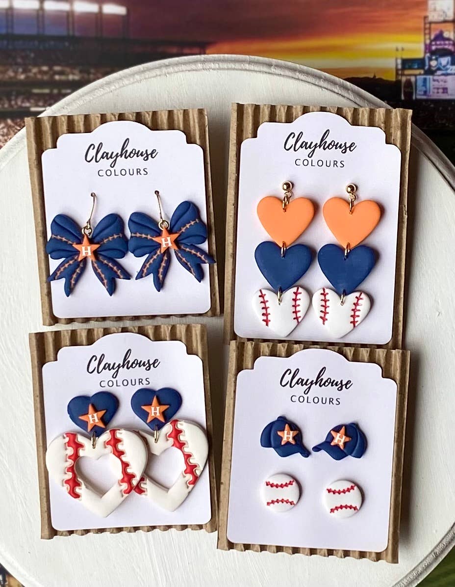 Astros Baseball Earrings 