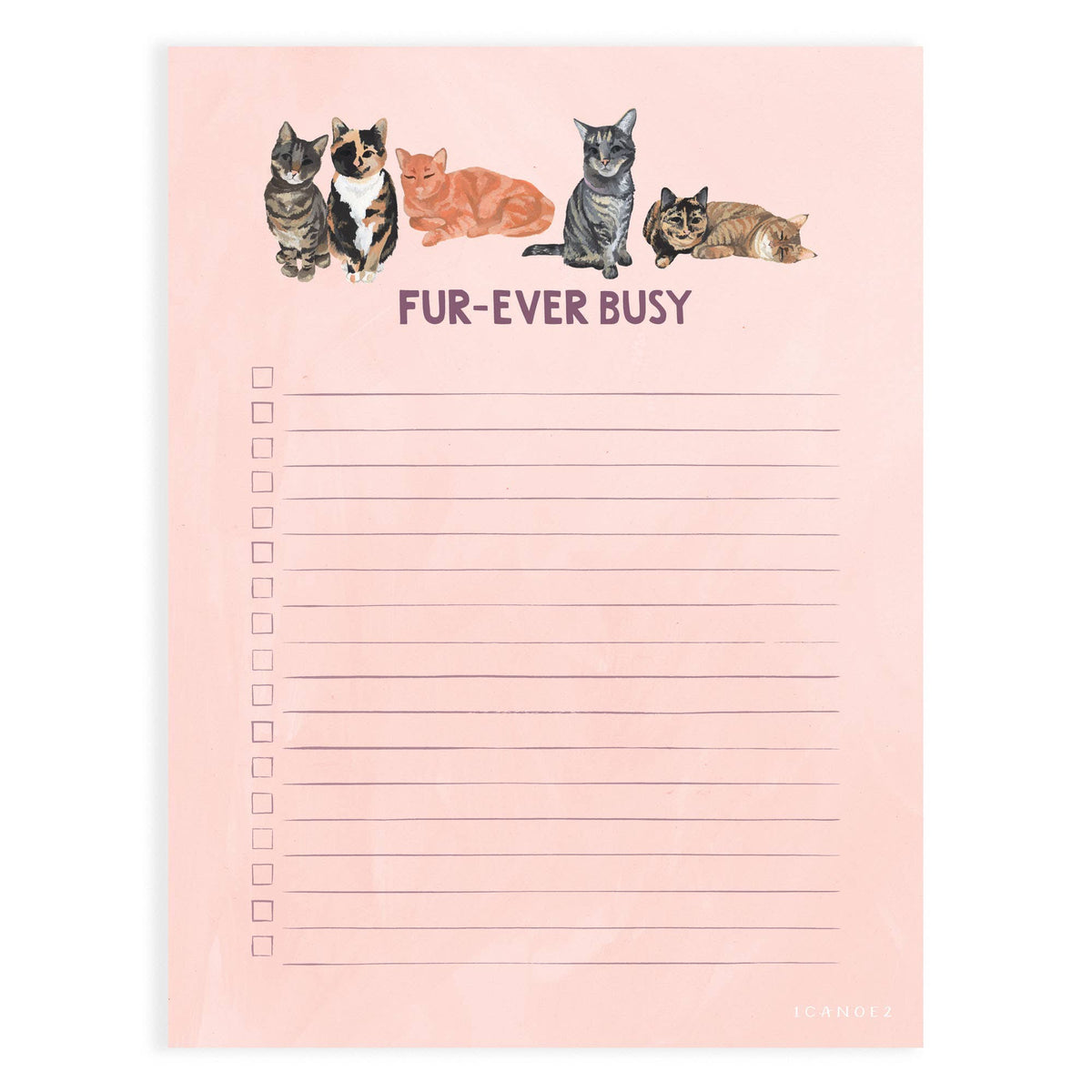 Fur-ever Busy Cats 6x8 To Do Notepad