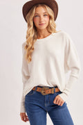Oversized Boxy Dolman Sleeve Sweater Knit Pullover