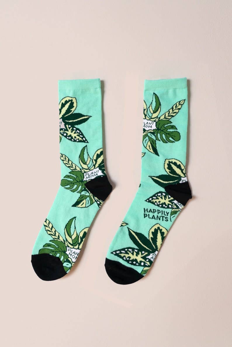 Plant Lover Cotton Crew Socks, Plant Gifts