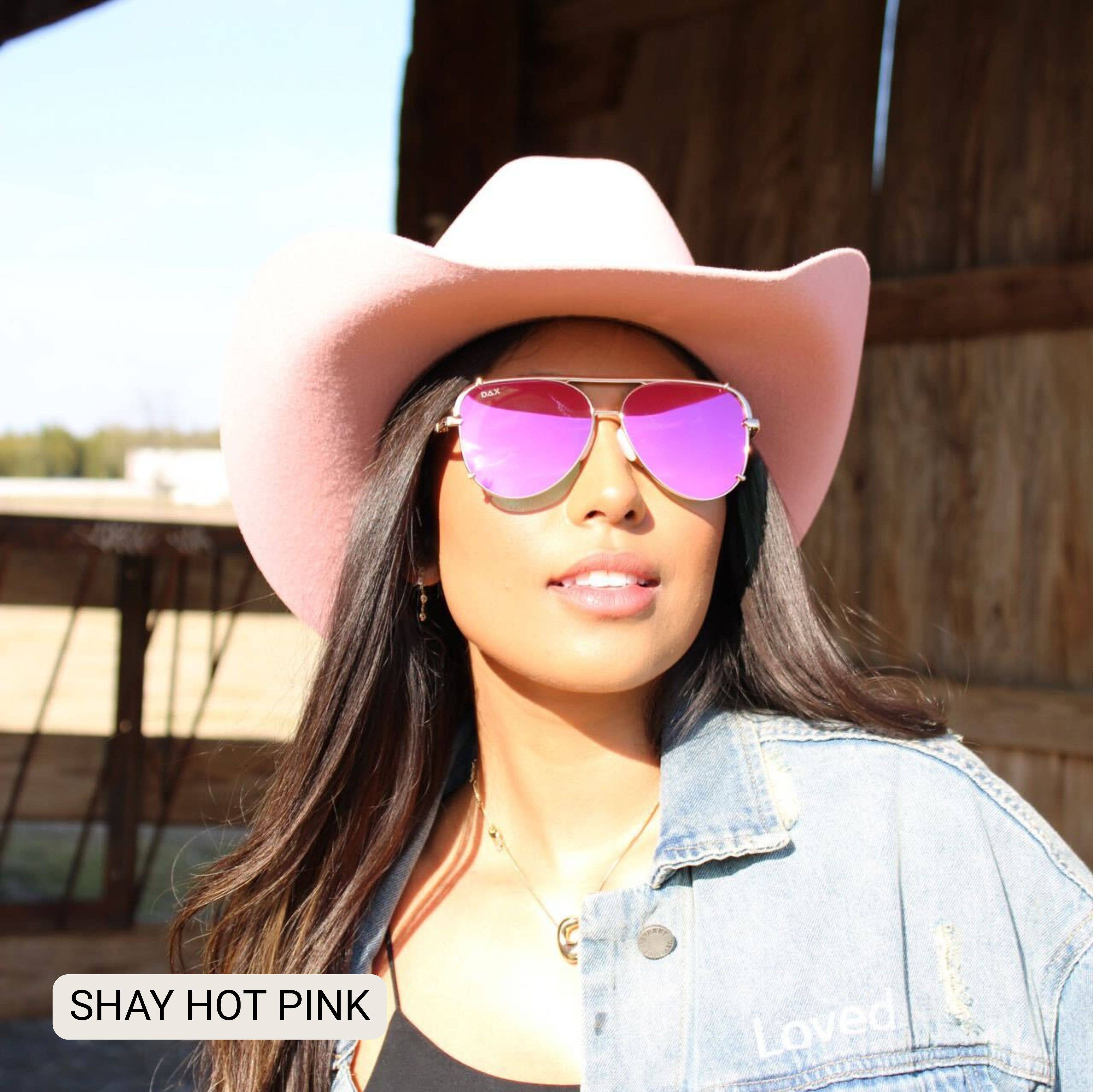 Shay Aviator Sunglasses - Black Ombre or Hot Pink
