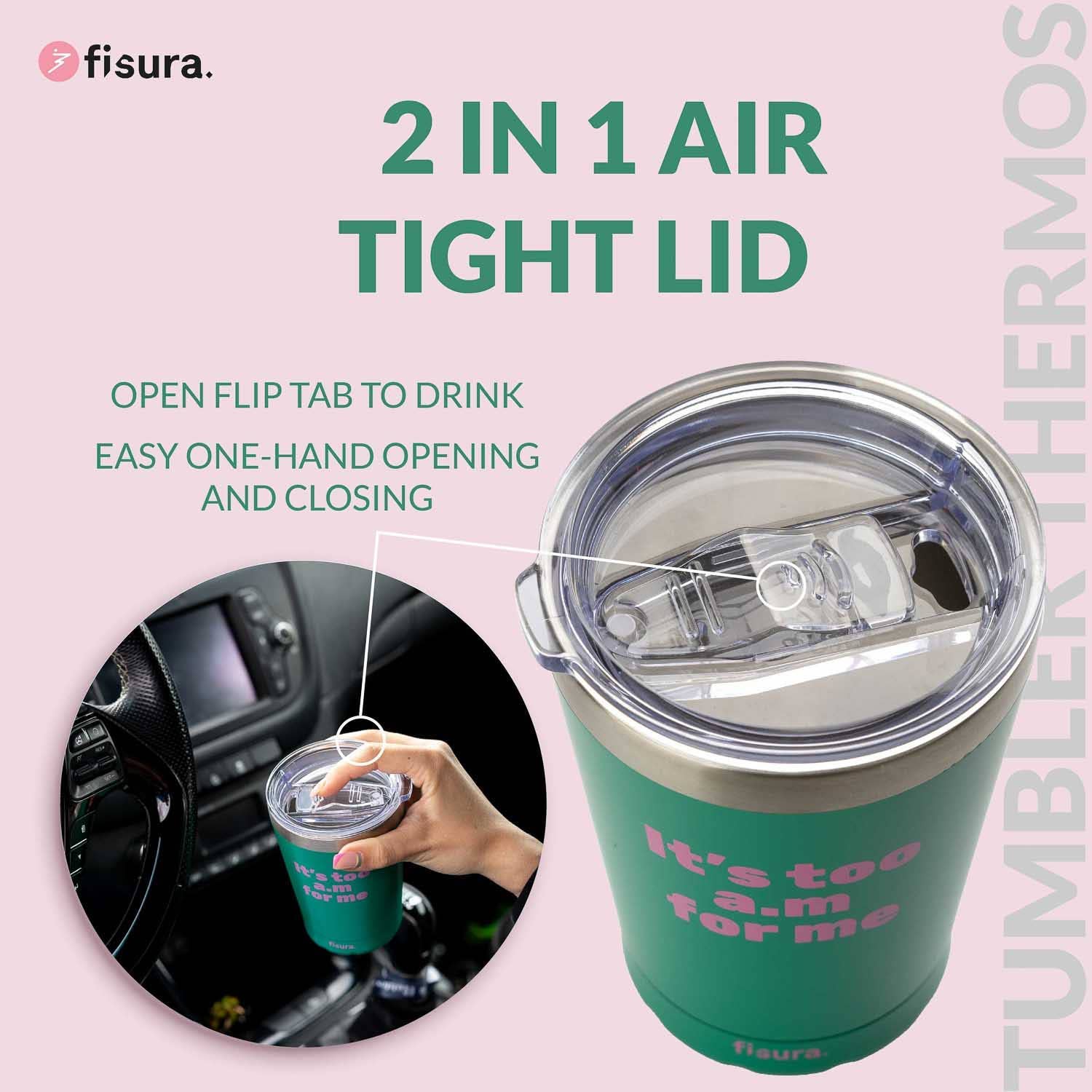 Thermal Tumbler "Its Too Am for Me" Green