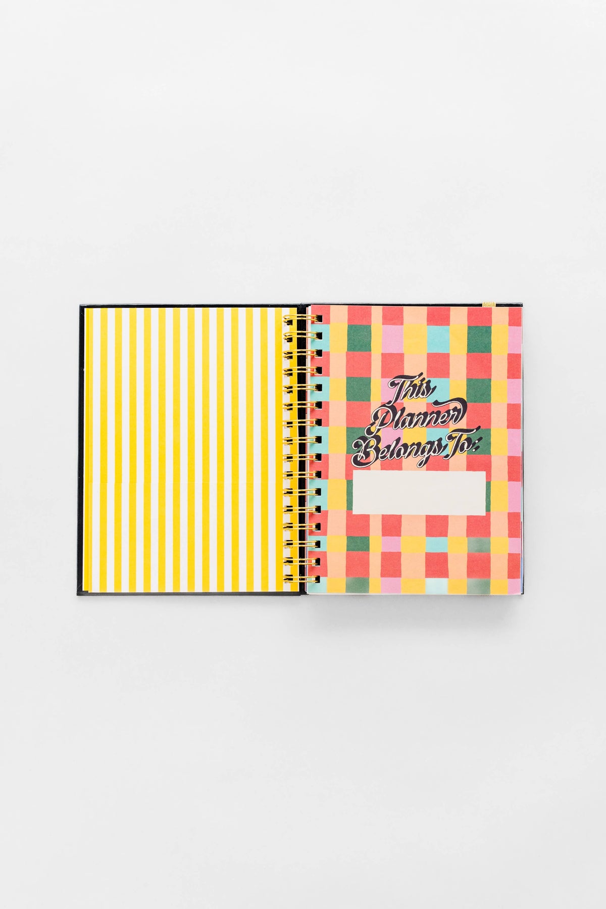 12 Month Planner Medium Spiral, Black Scandinavian Floral