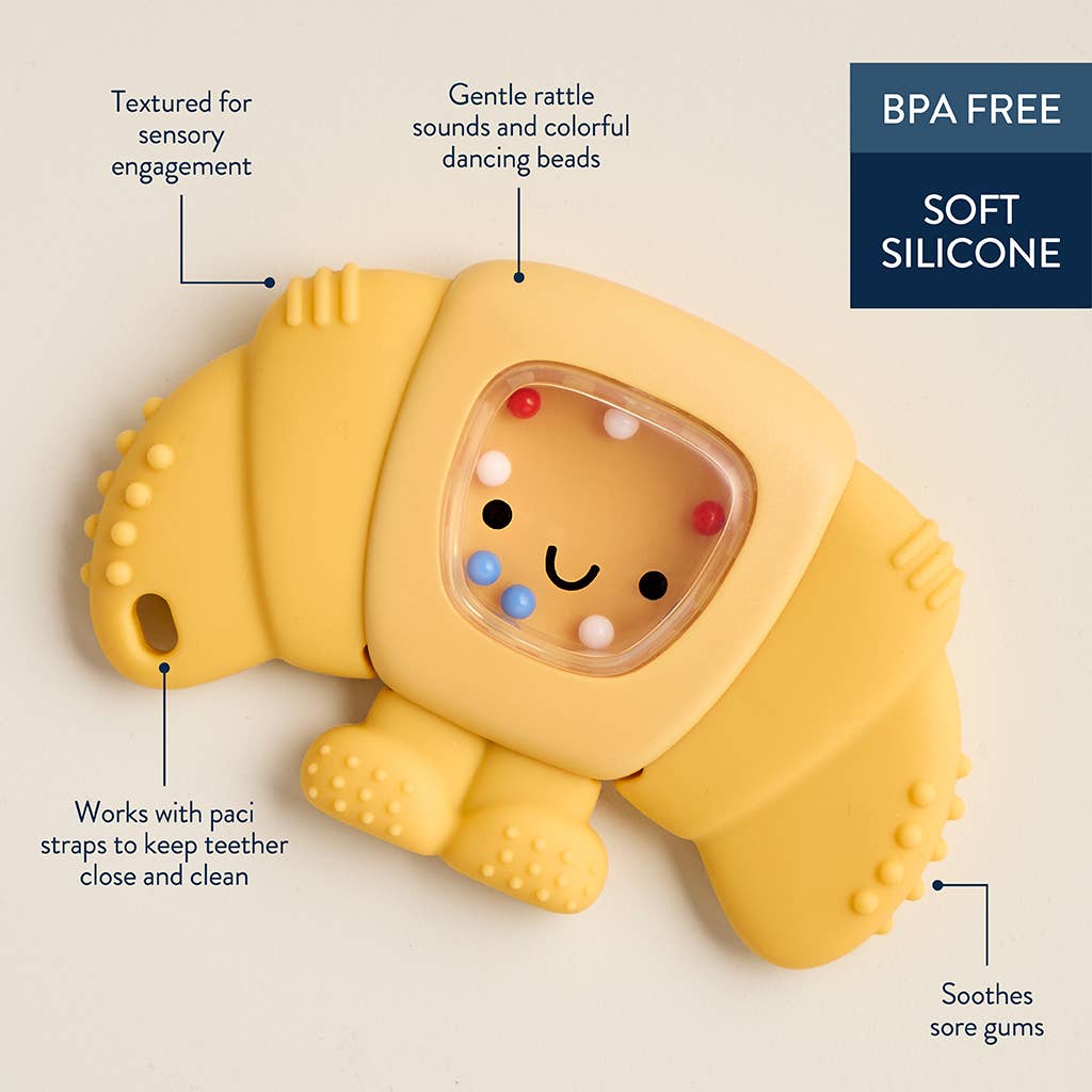 Sweetie Shake Plus™ - Teething + Rattle Toy - Tumbler, Croissant, or Sushi