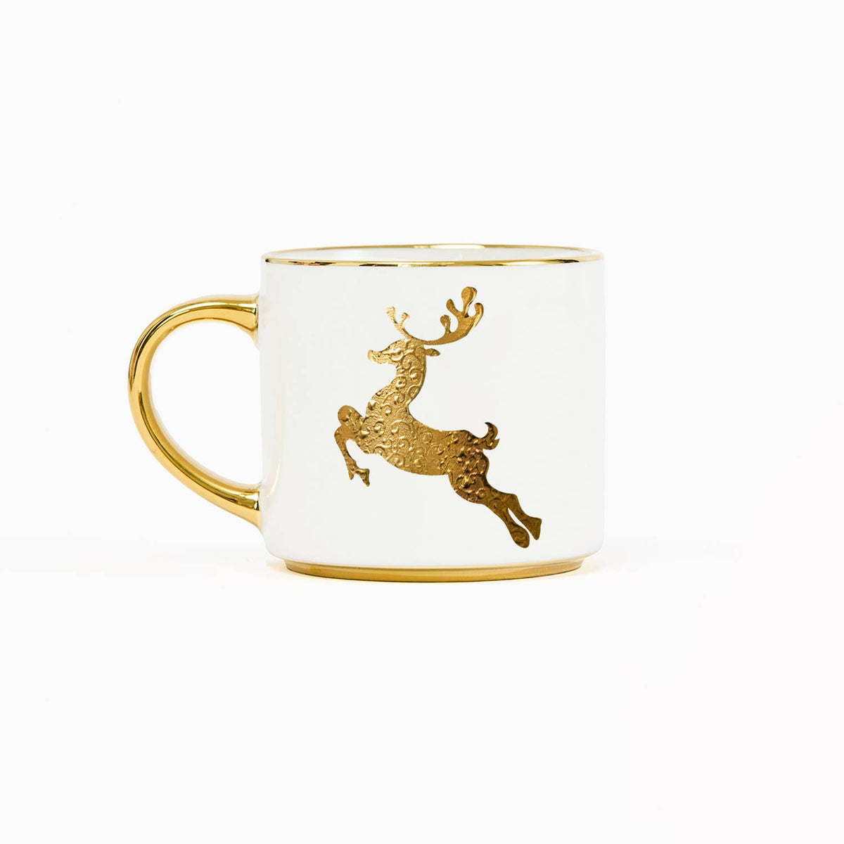 Cafe Mug Gold Reindeer